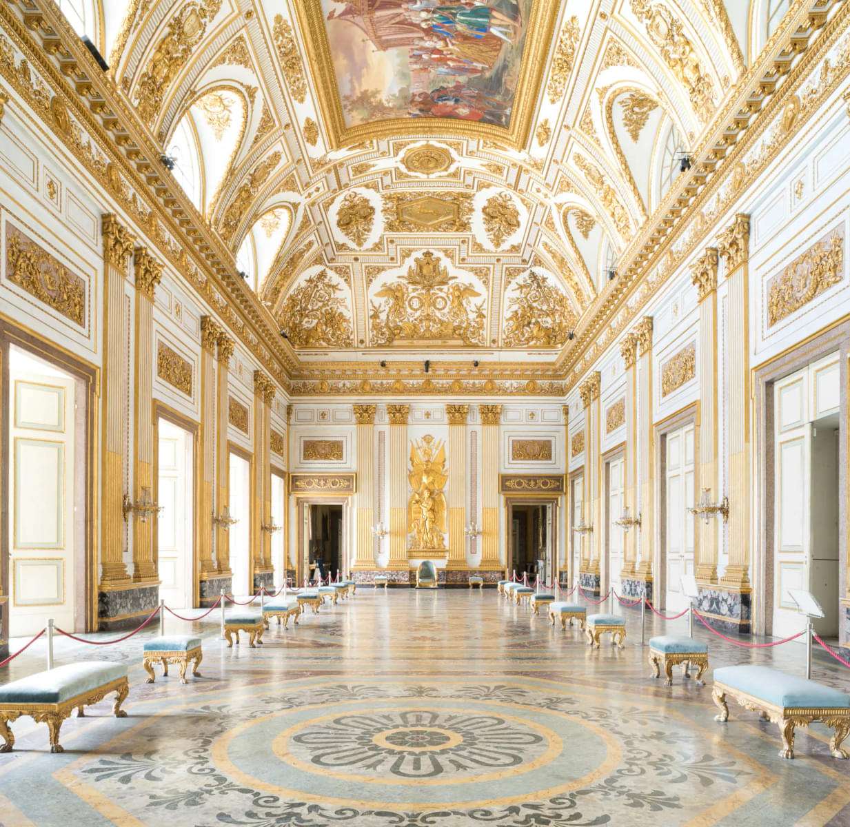 Marvel at the beautiful portraits of the rulers and see the throne of all the kings of Naples in the throne room of the palace