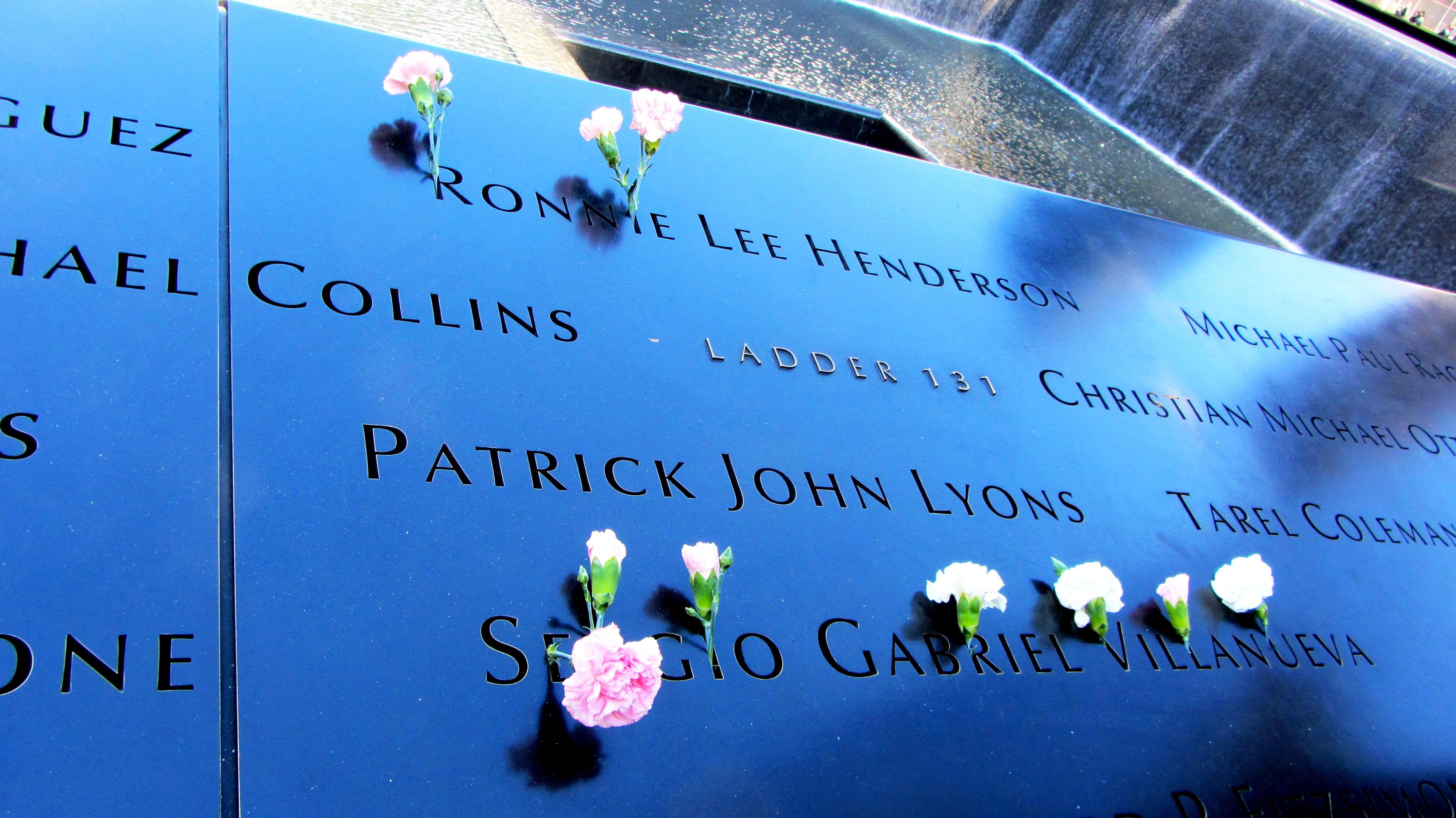 names written at 9/11 memorial