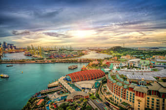 Aerial view of Sentosa Island