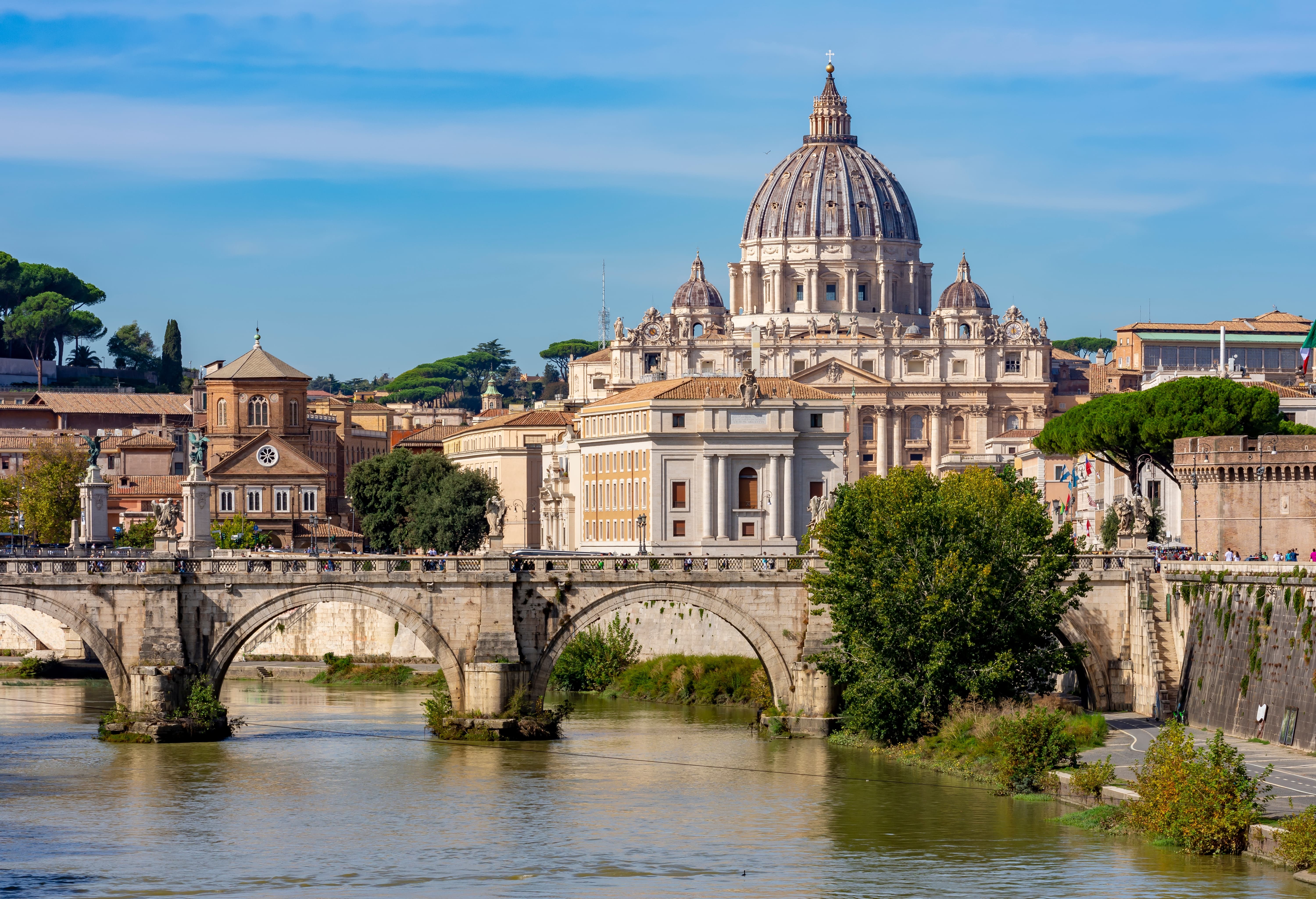 Panoramic views of St. Peters Basilica, Vatican City, Rome