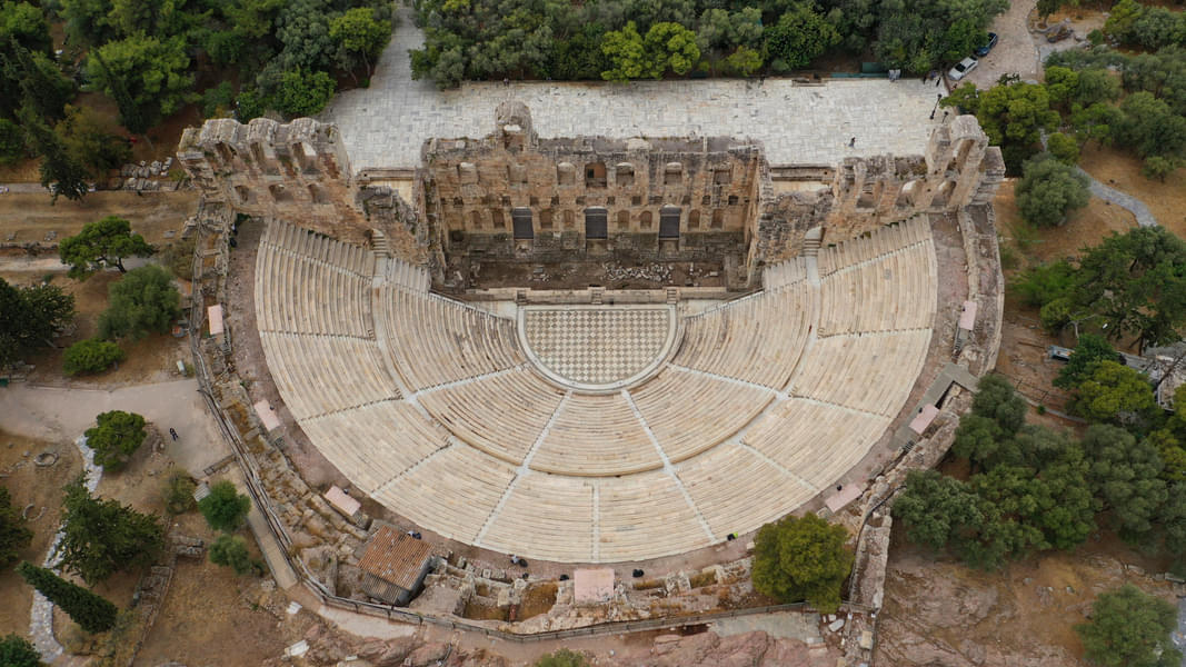 Aerial view of the theatre in Acropolis