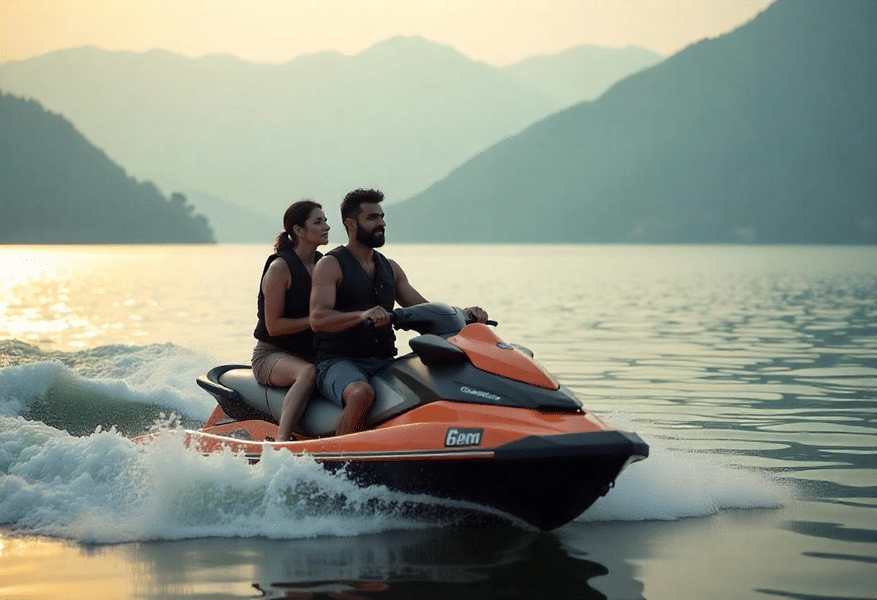 Jet Skiing on Dal Lake Image