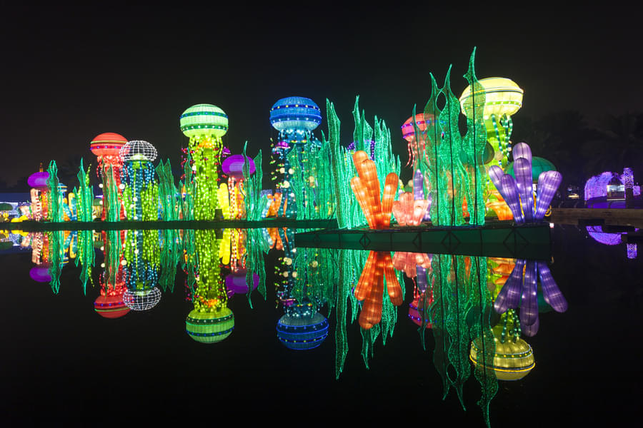 Soak in the beauty of the spectacular art that glitters at night