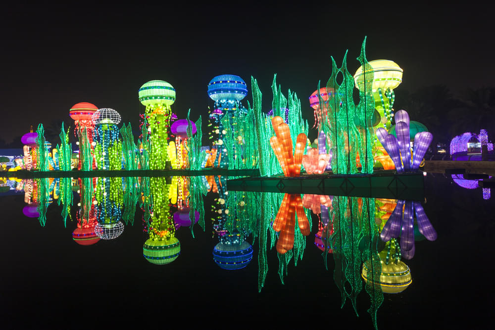 Soak in the beauty of the amazing art that glitters at night