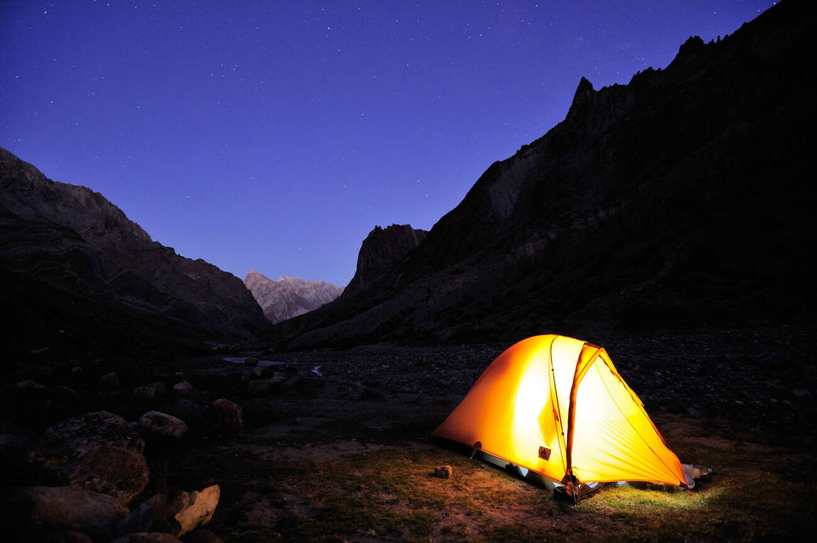 Spend the night camping