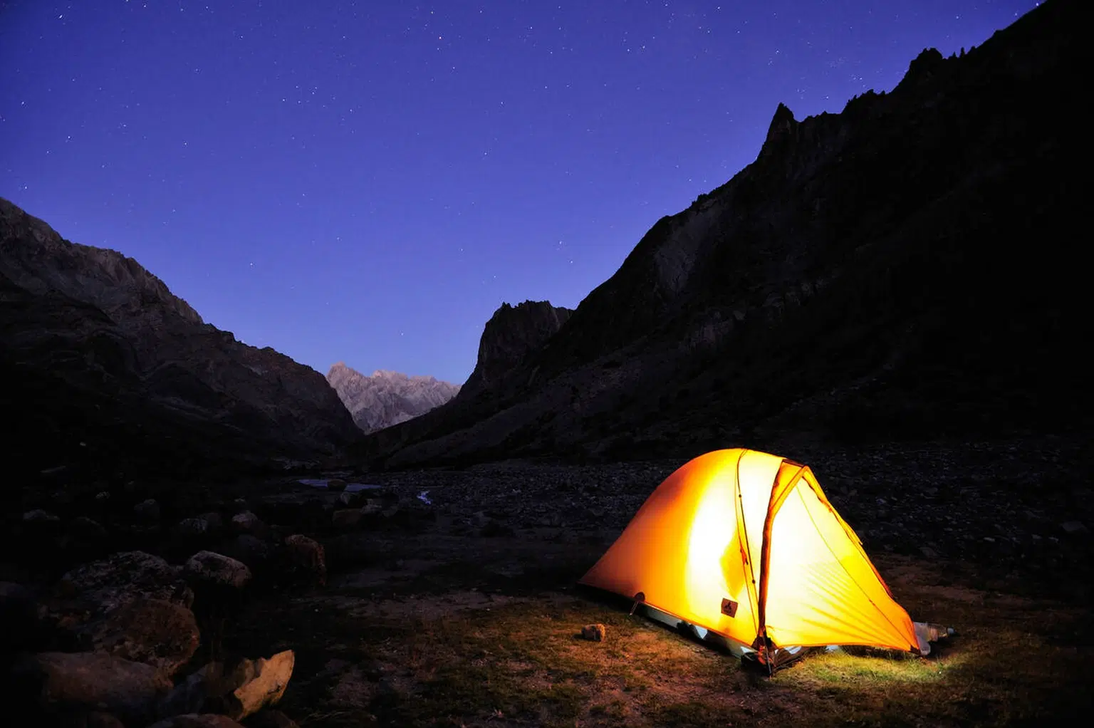 Spend the night camping