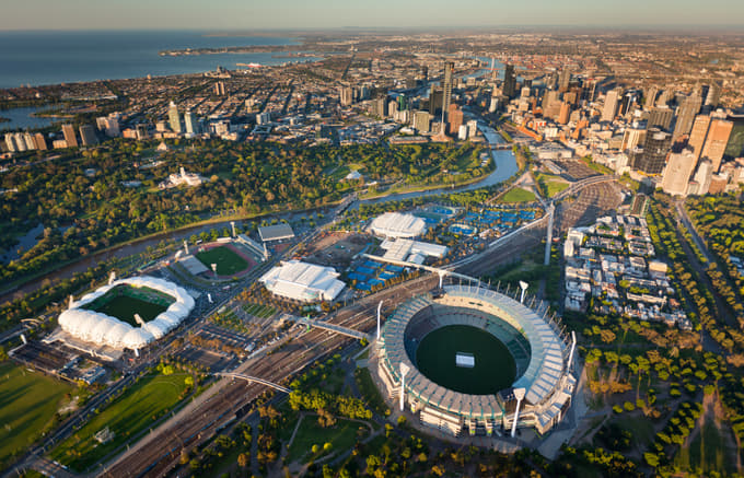 Aerial view of Melbourne Cricket Ground, Australia