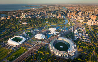 Aerial view of Melbourne Cricket Ground, Australia