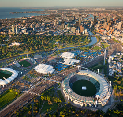 Aerial view of Melbourne Cricket Ground, Australia