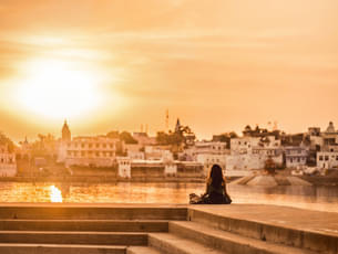 Enjoy the perfect mornings is Pushkar as you spend some leisure time at the Ghats near Puskar Lake.