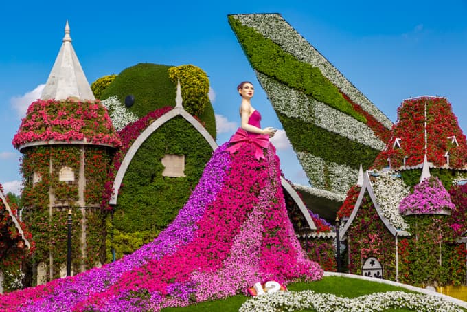 Flower installations at Miracle Gardens