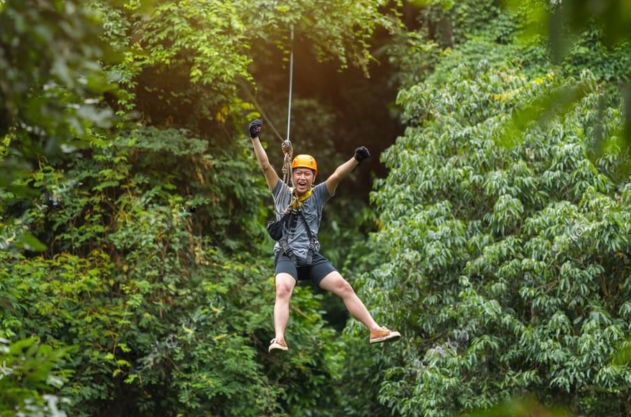 Ziplining at Tarzan Adventure, Pattaya Image