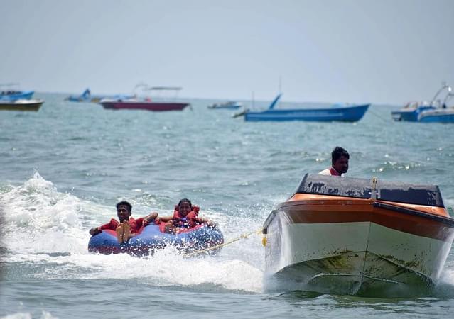 Explore ocean waters on a bumper boat, splashing your way ahead