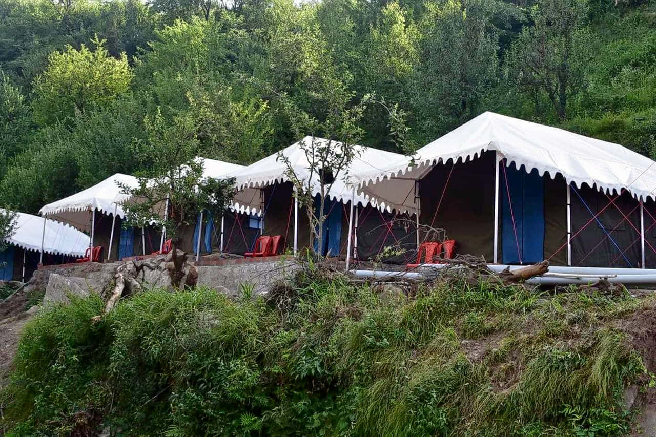 Riverside Camping Rafting and Paragliding in Manali