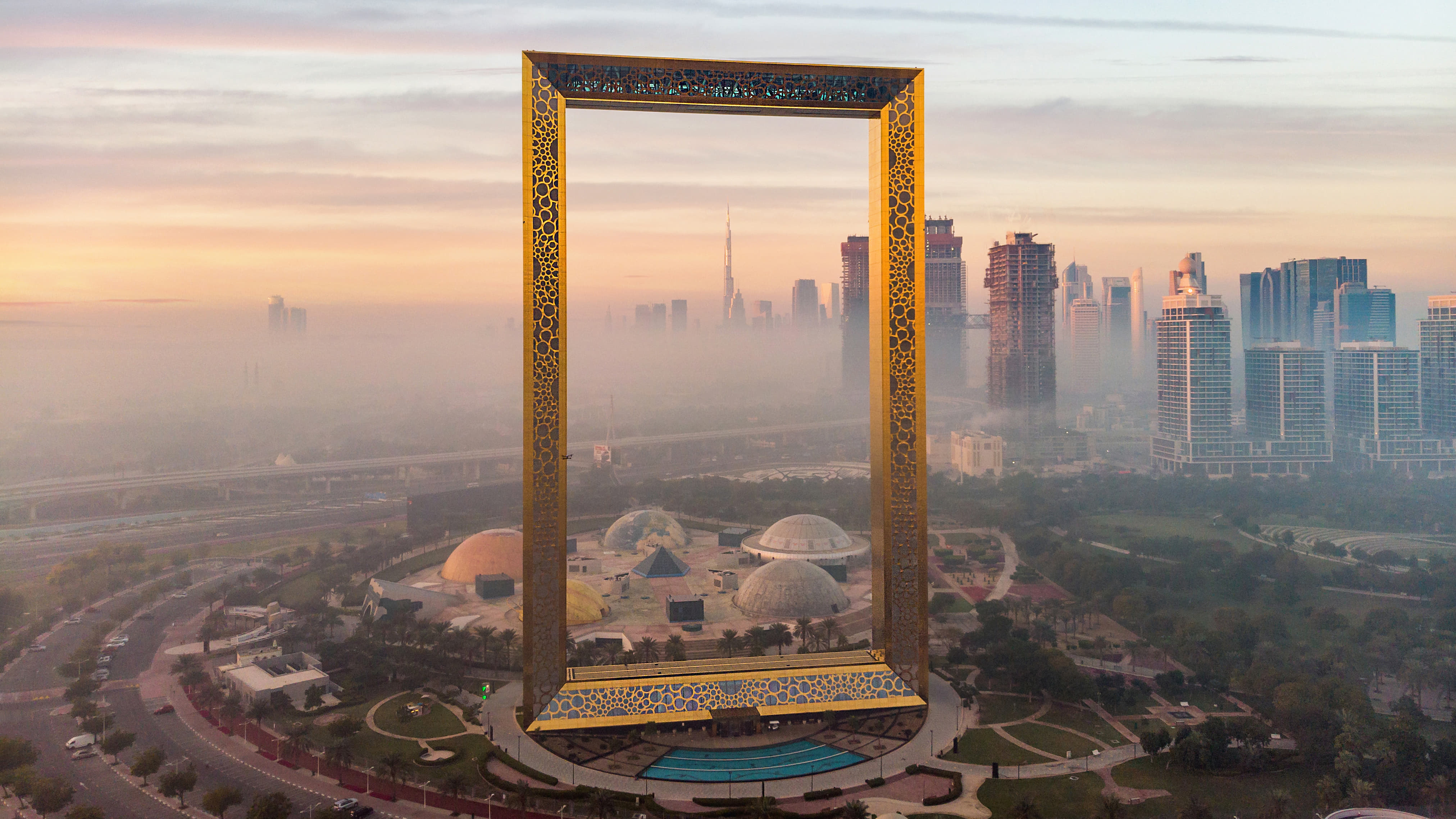 View of Dubai Frame from Zabeel Park