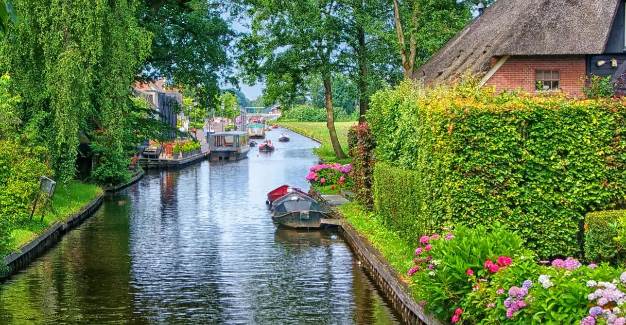Sail across the village on these beautiful canals