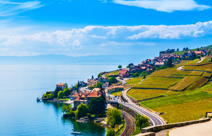 Aerial view of Lake Geneva