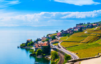 Aerial view of Lake Geneva