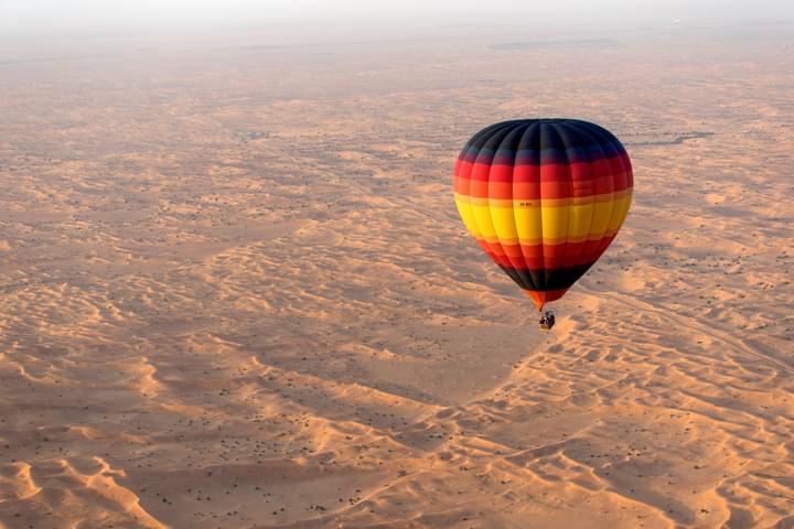 Hot Air Balloon Over Arabian Desert in Dubai