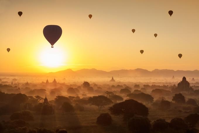 Hot Air Balloon in Myanmar