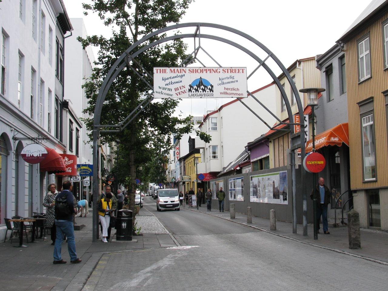 Laugavegur Shopping Street Overview