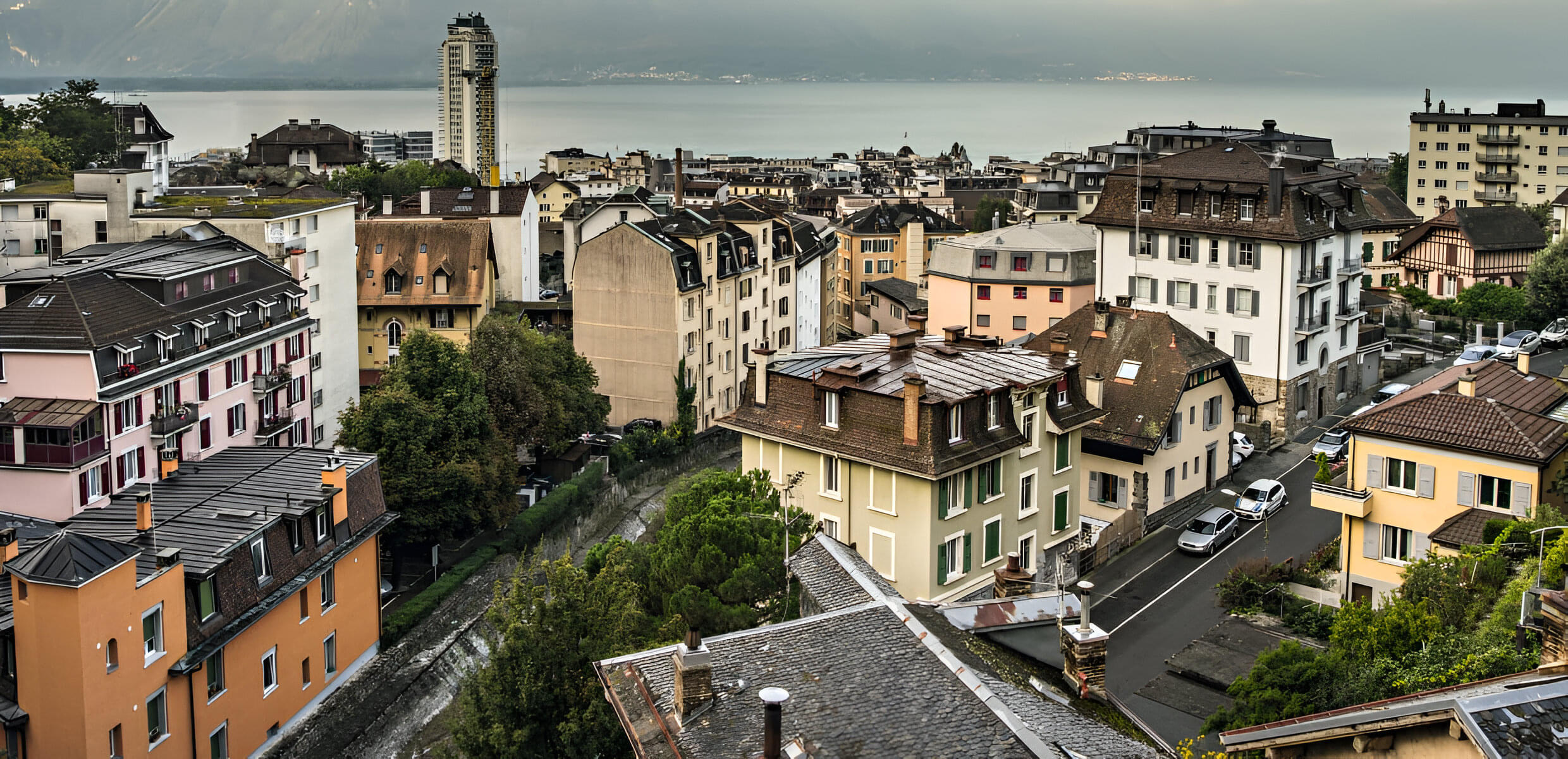 Old Town of Montreux Overview