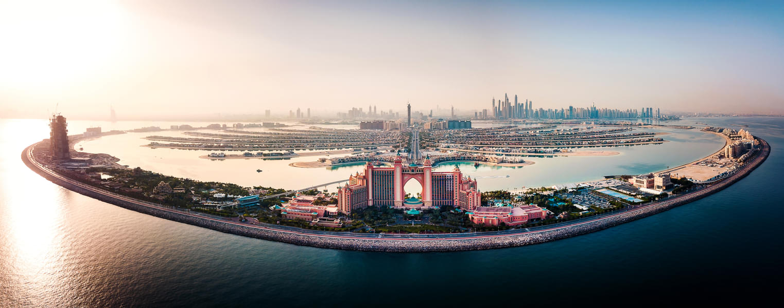 The aerial view of Dubai's Palm Jumeirah