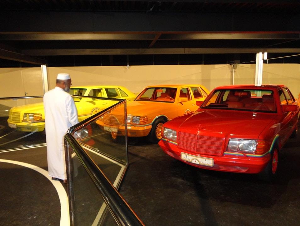 Sheikh's personal collection of rainbow Mercedes.