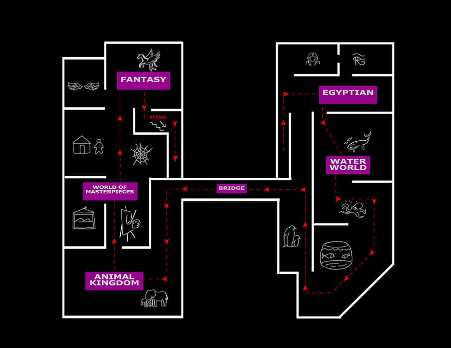 The map of the Mezzanine Floor at the museum