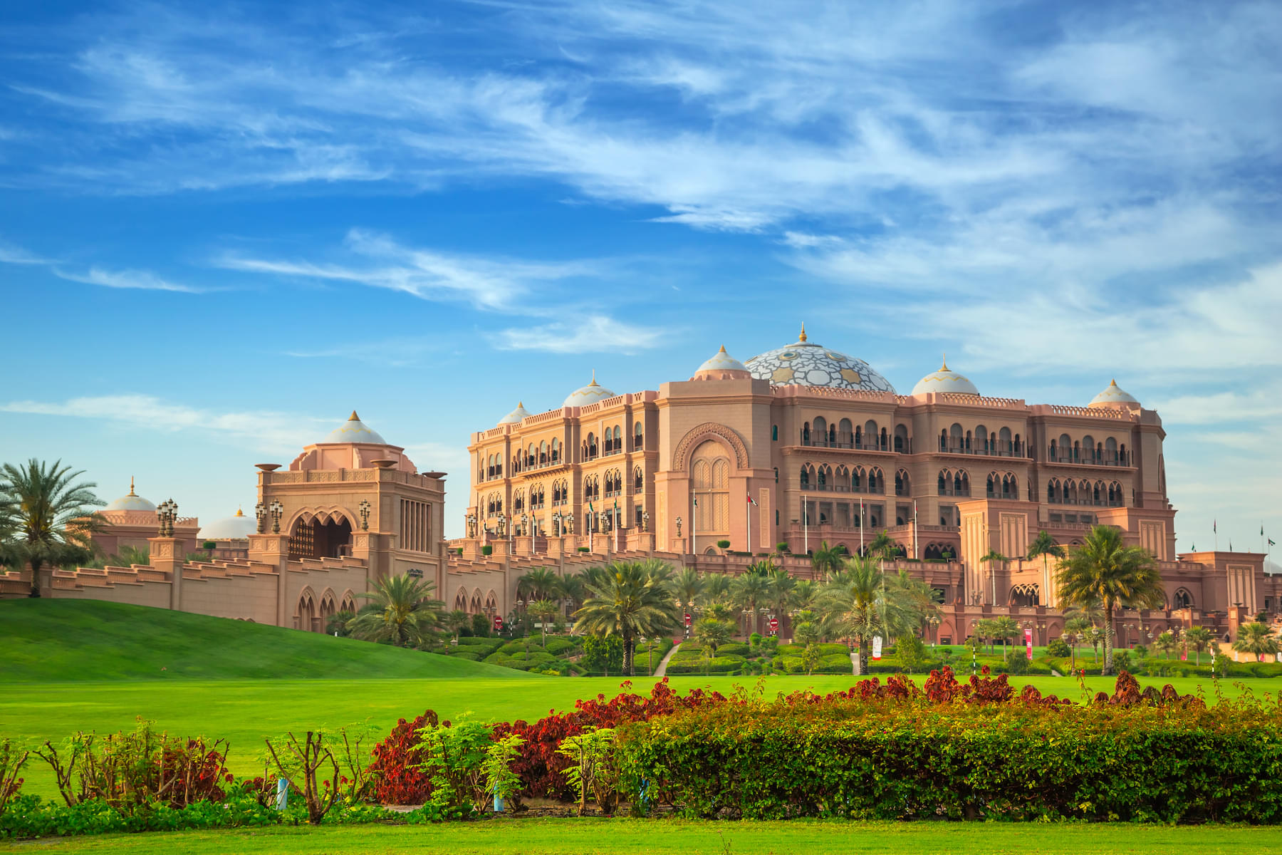 Marvel at the magnificent exterior of the Emirates Palace