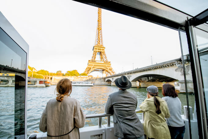 Admire the magnificent structure of the Eiffel Tower  