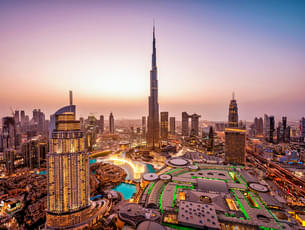 Overview of Dubai city.