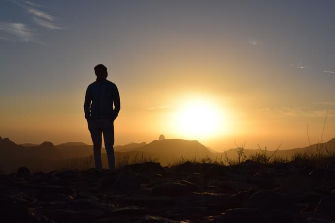 Sunset desert Marrakech Agafay