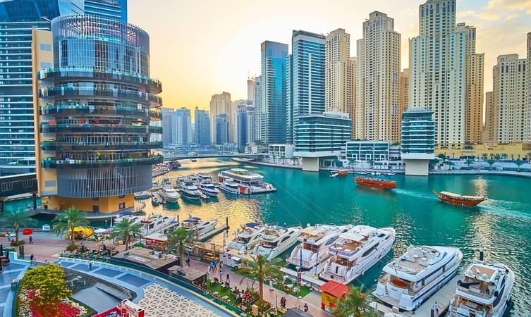 Dhow boat cruise through Dubai Marina canals