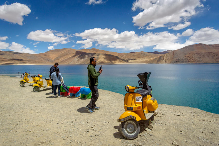 Recreate your favorite Bollywood moments at the picturesque Pangong lake in Leh.
