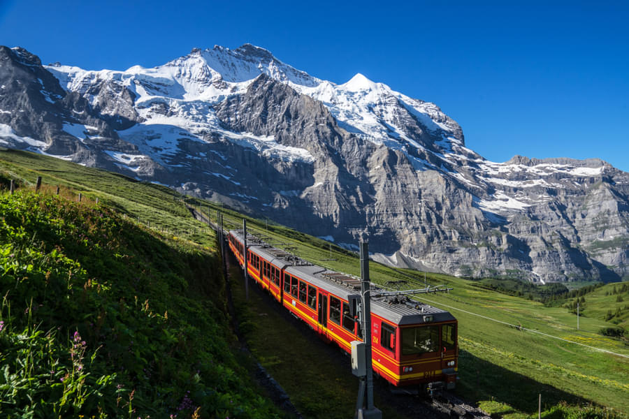 Catch a glimpse of the majestic Jungfrau summit