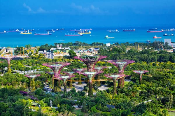 Aerial view of Singapore