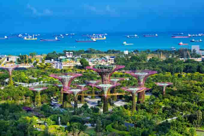 Aerial view of Singapore