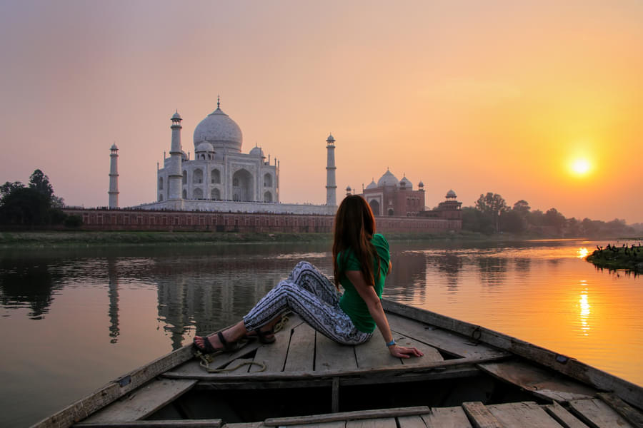Taj Mahal Back View Tour with Yamuna Boat Ride Image