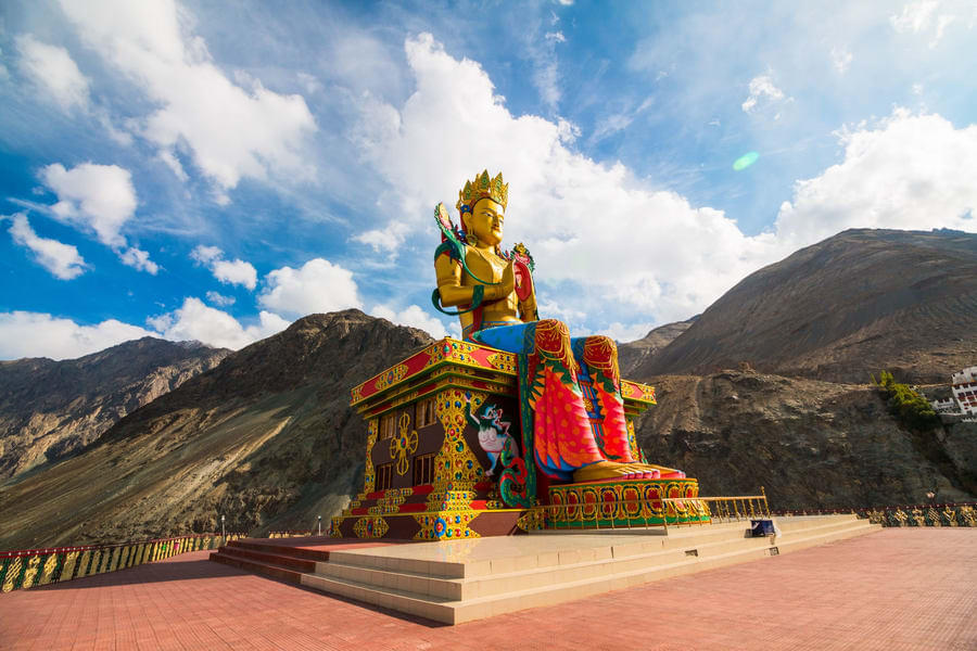 Visit the Diskit Gompa which is the oldest and largest Buddhist monastery in the Nubra Valley of Ladakh. 