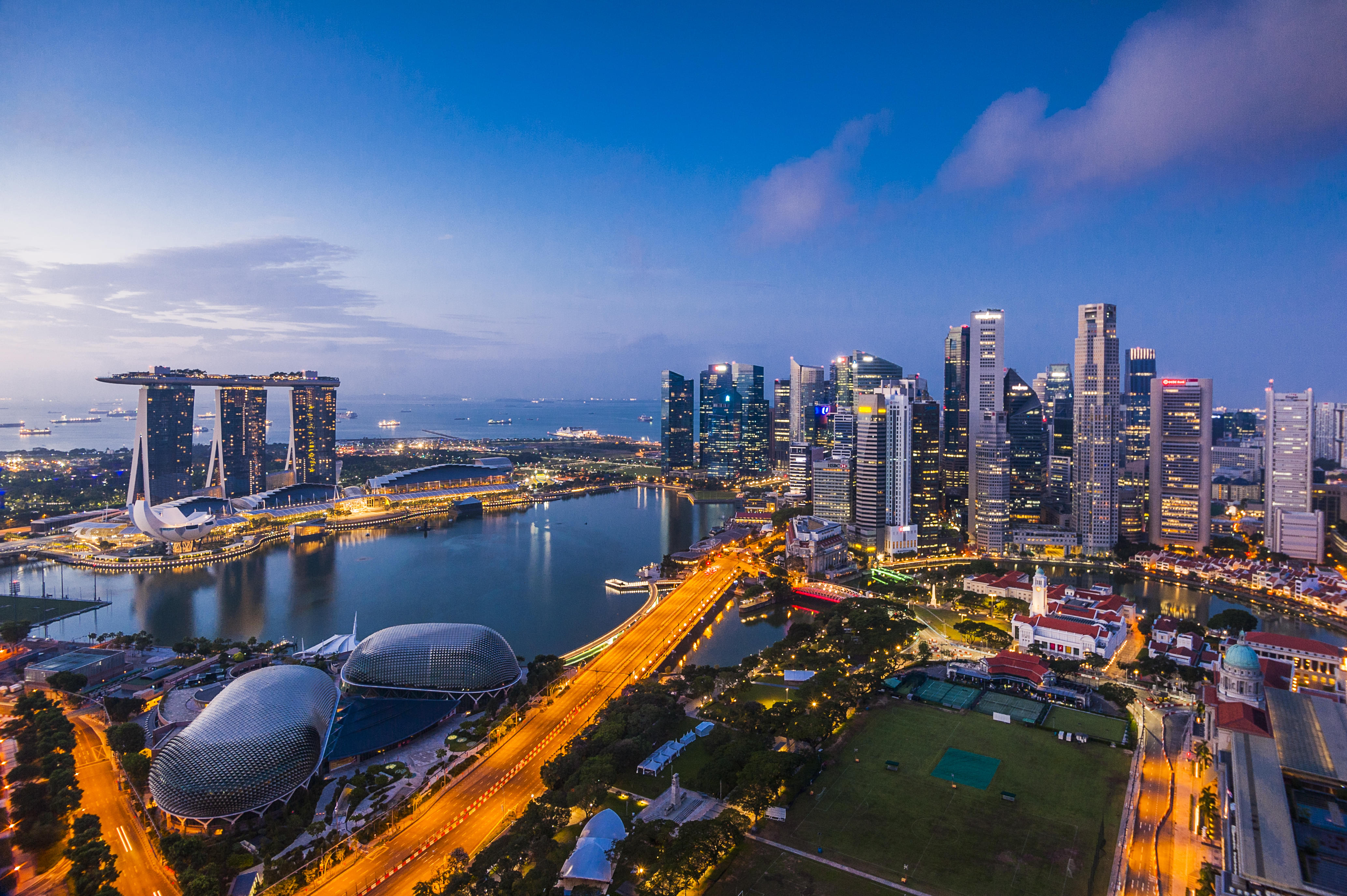 Aerial view of Singapore