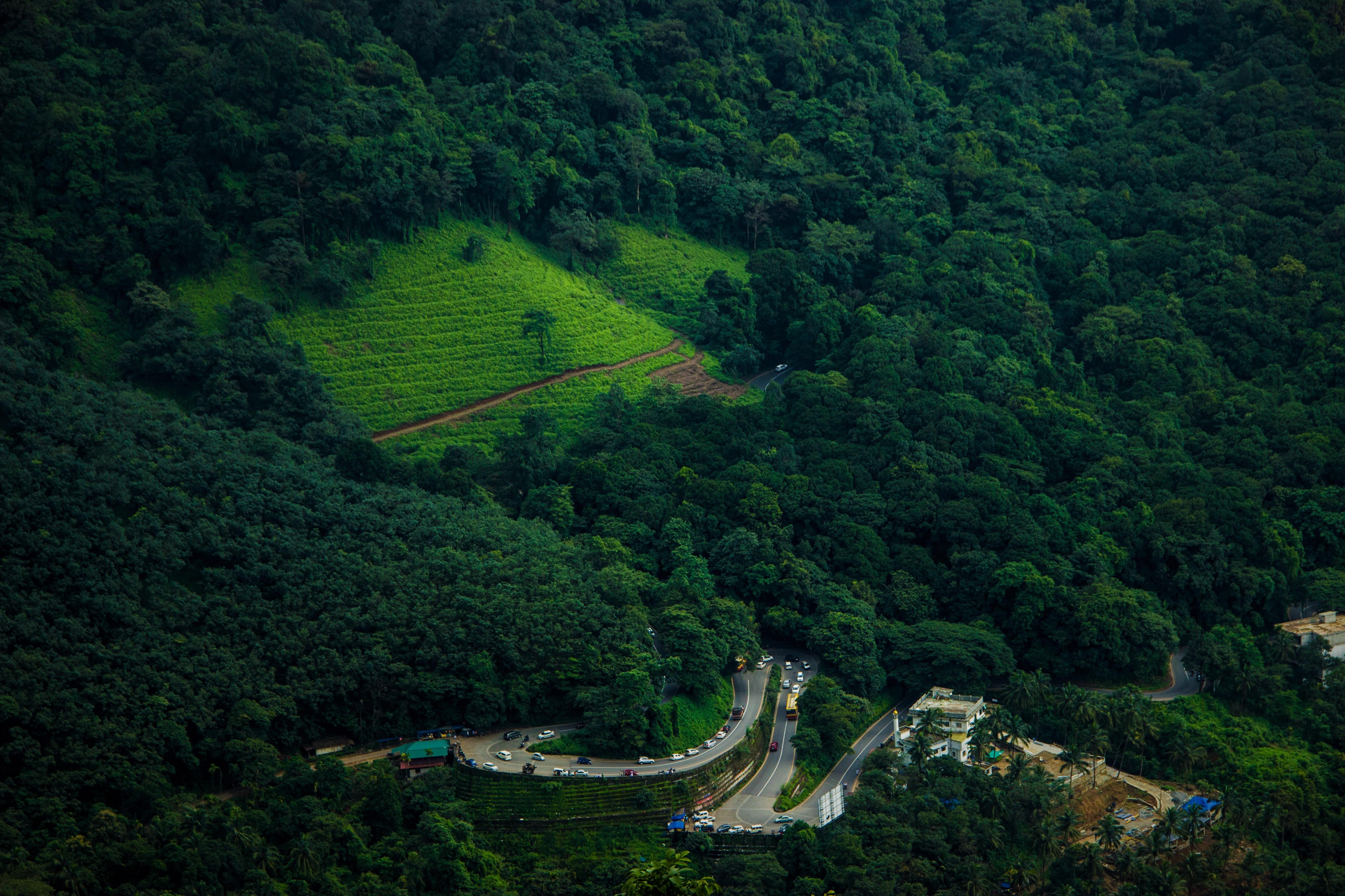 Hirpin Bends at Thamarassery Ghat Road in Wayanad