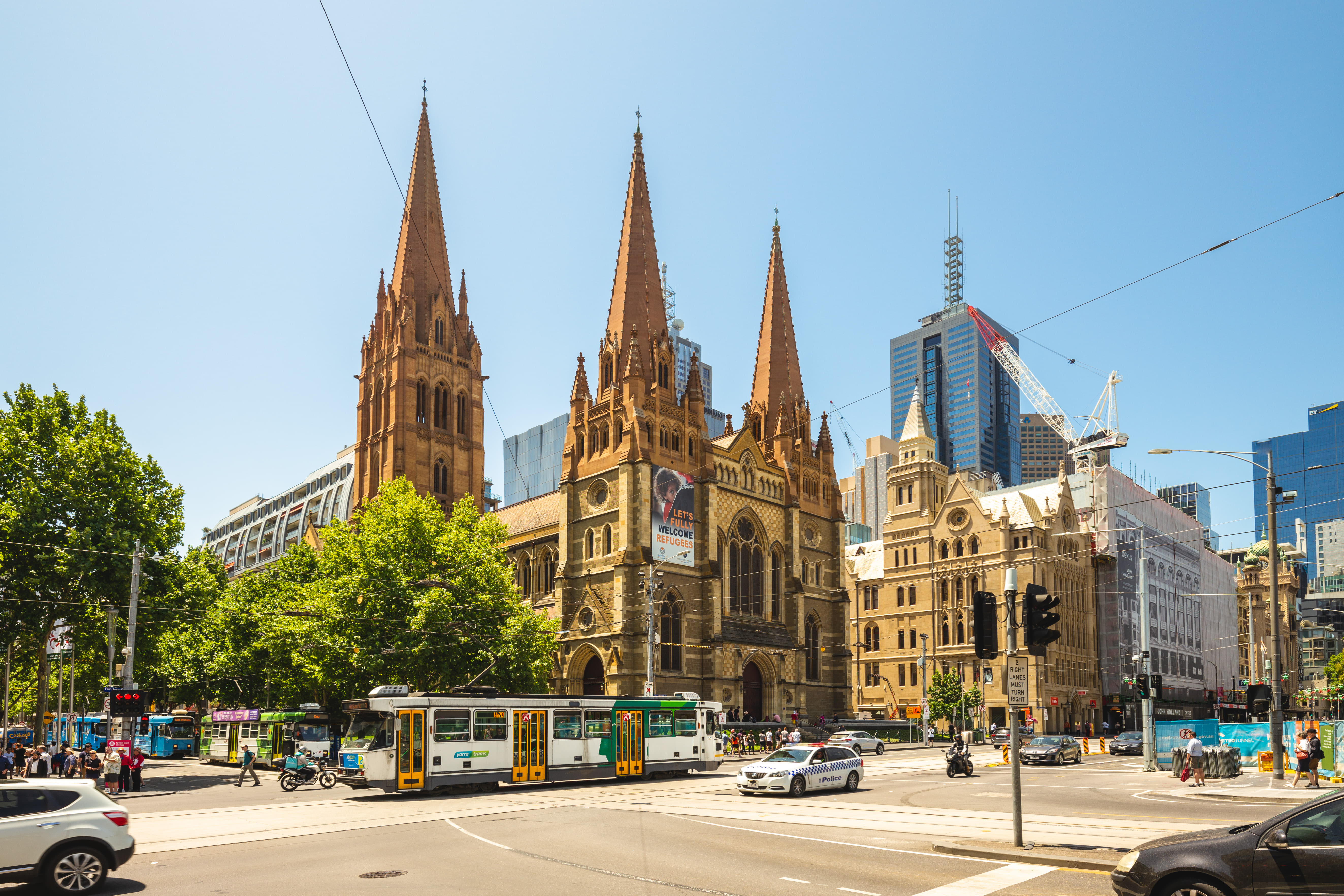 Admire the stunning architecture of the St Paul's Cathedral, a neo-Gothic landmark in Melbourne’s heart