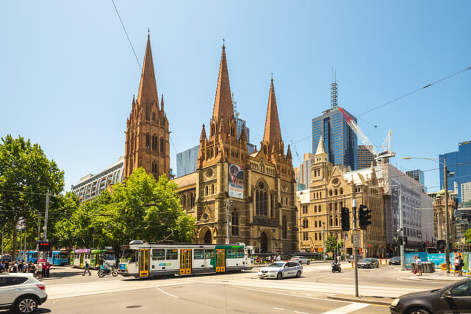Admire the stunning architecture of the St Paul's Cathedral, a neo-Gothic landmark in Melbourne’s heart