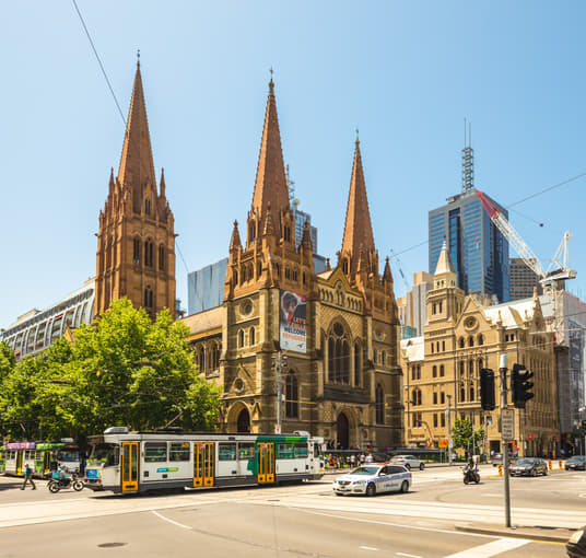 Admire the stunning architecture of the St Paul's Cathedral, a neo-Gothic landmark in Melbourne’s heart