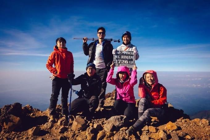 People Trekking at Mount Rinjani