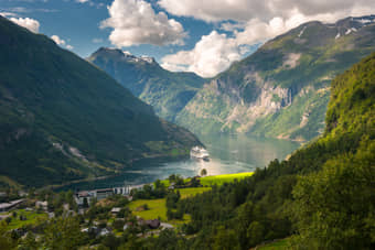 Aerial view of Fjord Cruise Ride, Norway