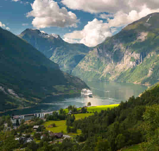 Aerial view of Fjord Cruise Ride, Norway