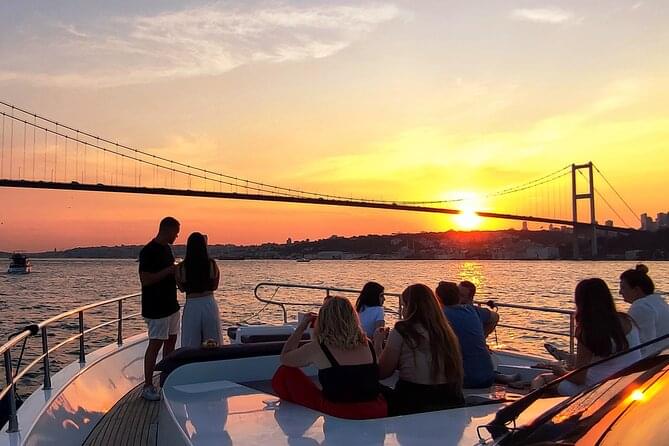 Enjoy the sunset from your luxury yacht