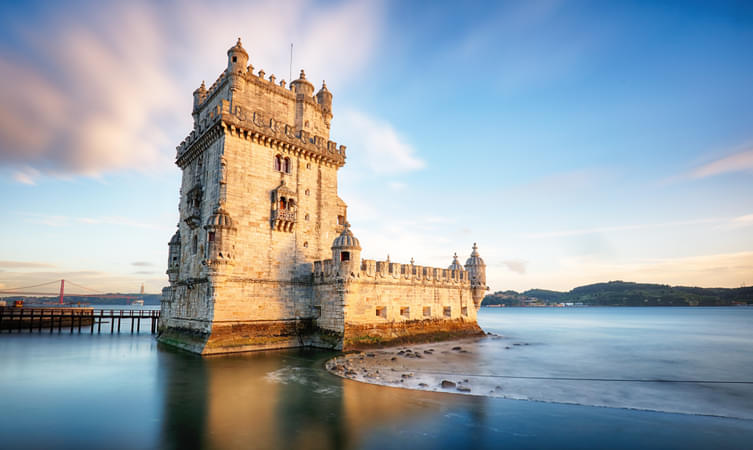 Behold the majestic Belem Tower, an architectural gem by the Tagus River